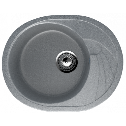 Мойка Ulgran U-403-309 (овал с крылом, 570х465мм, чаша 180мм, темно-серый)