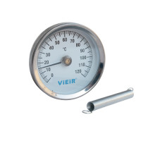 Термометр VIEIR 1/2", 63 мм/120 С°, накладной с пружиной (YL17)